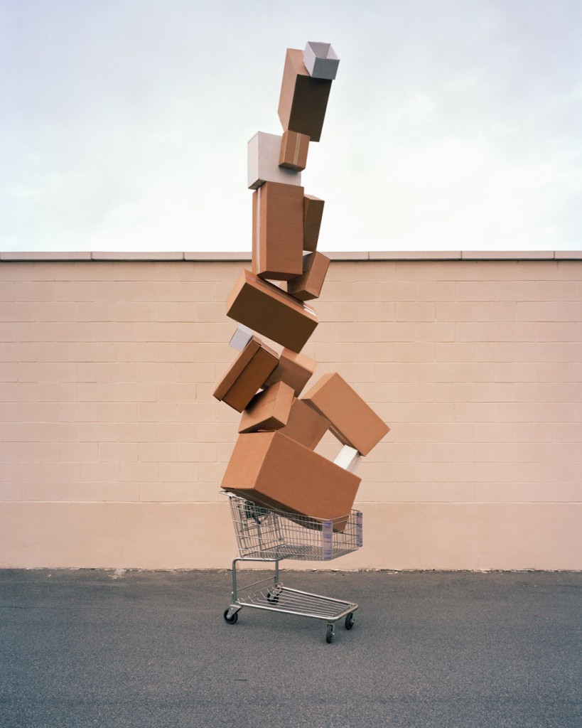 pile of boxes in shopping cart